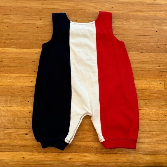 Nautica vintage red/white/blue flag embroidered jumpsuit romper - Picture 2 of 5